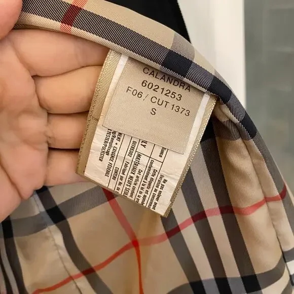 Burberry Calandra Black Coat Jacket interior Novacheck Lining Winter sz S - Picture 12 of 15